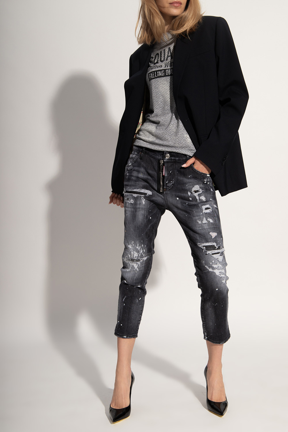 Grey 'Cool Girl Cropped' jeans Dsquared2 - GenesinlifeShops Canada